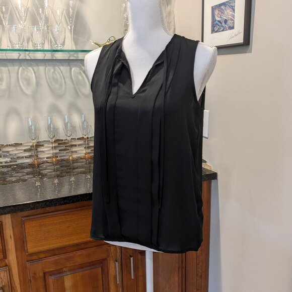 J Crew Factory Womens Sleeveless Tie-Neck Sheer Blouse Tank Top Sz XS - Picture 1 of 5
